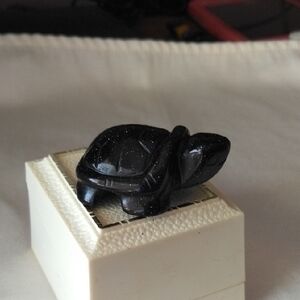 Blue Goldstone Turtle Figurine